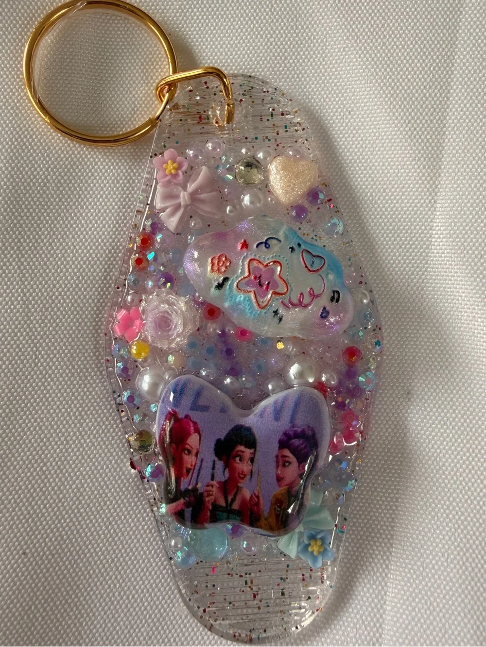 Kawaii Acrylic K Pop Demon Hunters Junk Charm Keychain